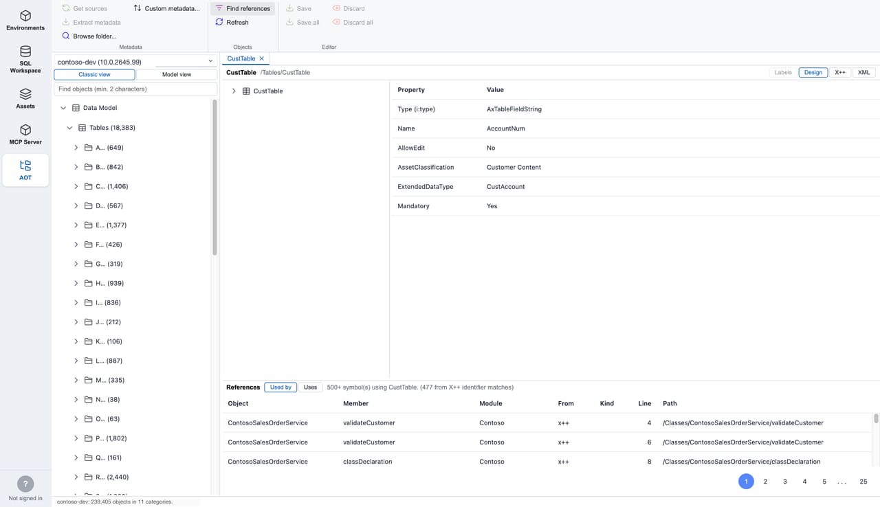Browse the Entire D365 F&O AOT and Edit X++ — No SQL Server, No Visual Studio